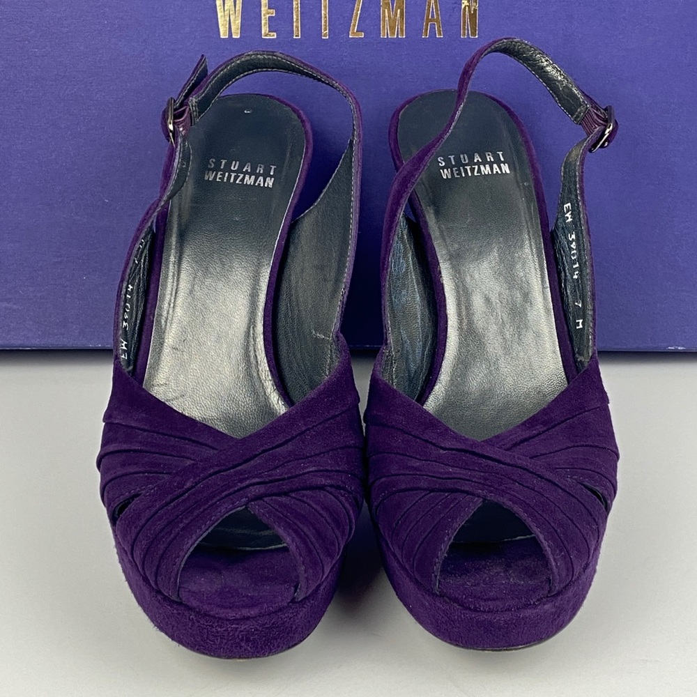 EUC STUART WEITZMAN SUEDE SLINGBACK HEELS